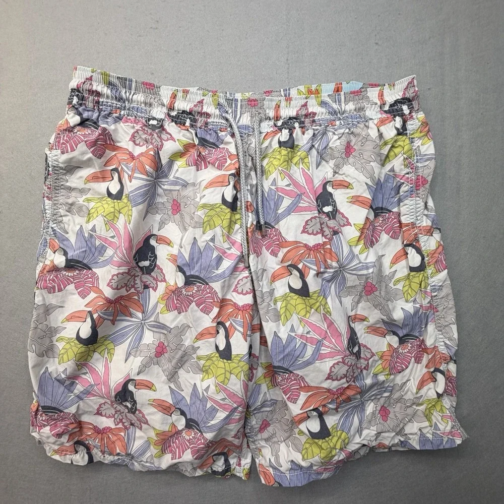 Vilebrequin Swim Trunks Mens XXXL 3XL Toucan Tropical Floral Shorts UNLINED